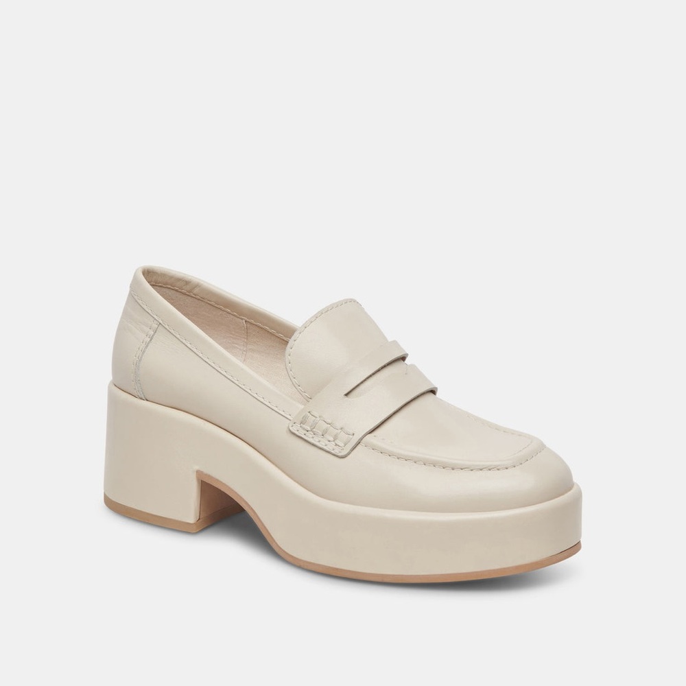 Dolce Vita Cream Platform Loafer Mules
